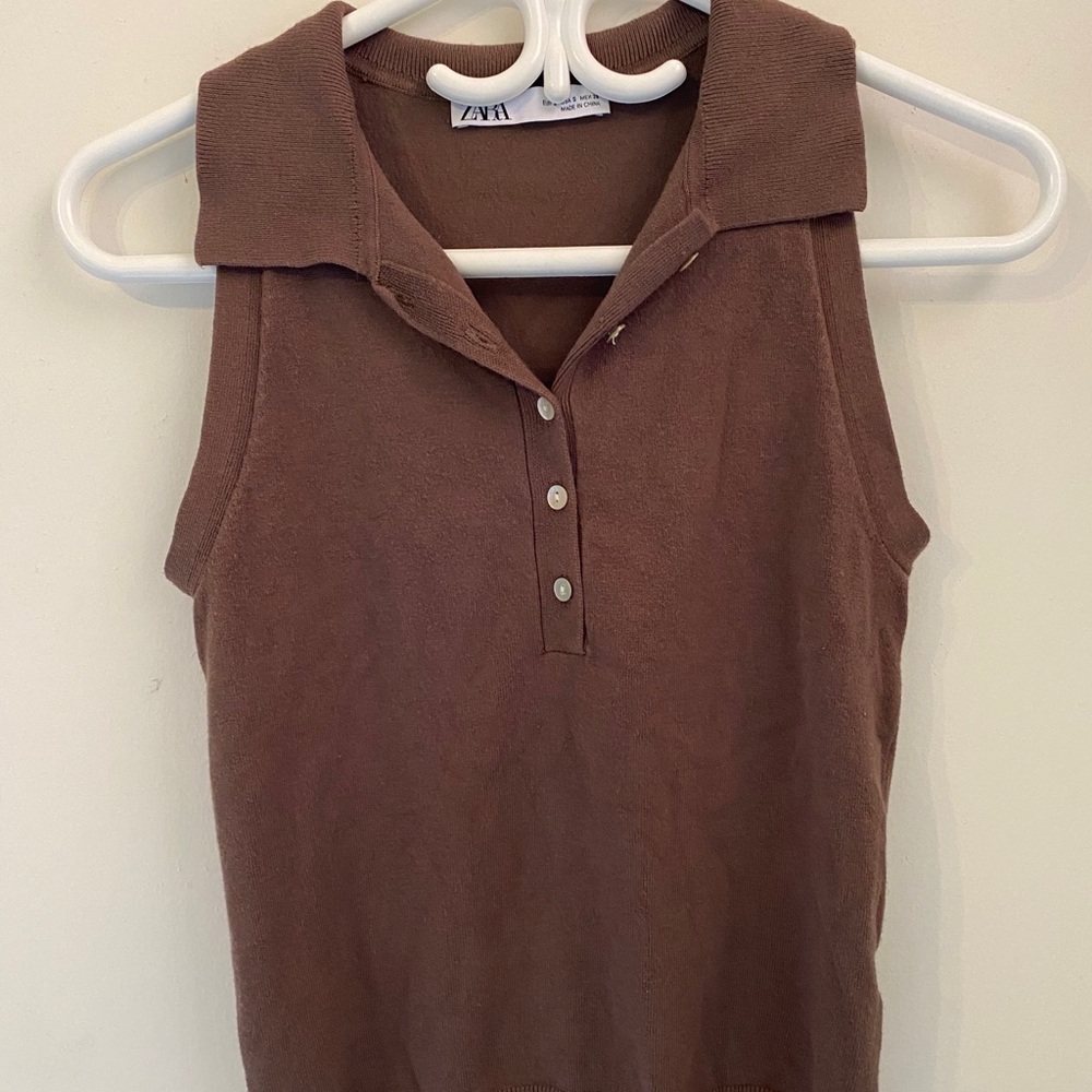 Zara collared tank